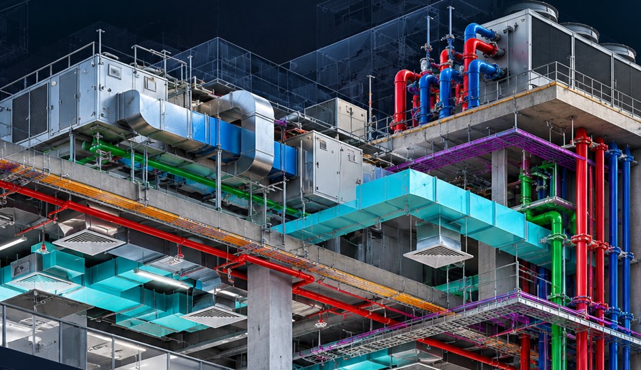 Detailed duct and riser coordination crop