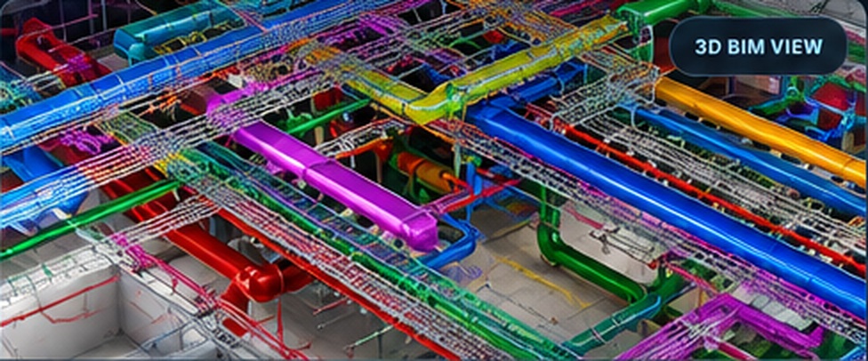 Detailed 3D BIM service routing and clash coordination